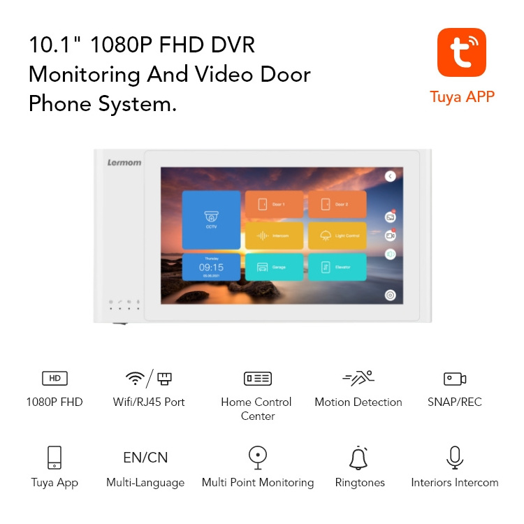 Video Door Intercom Entry System Kit WIFI Video Doorbell Phone for Home Villa Building Apartment Rainproof  Camera with monitor