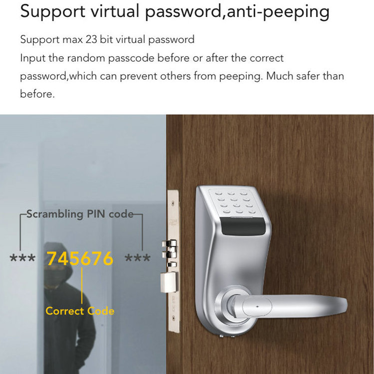 Home gate keypad security electronic hotel keyless door lock