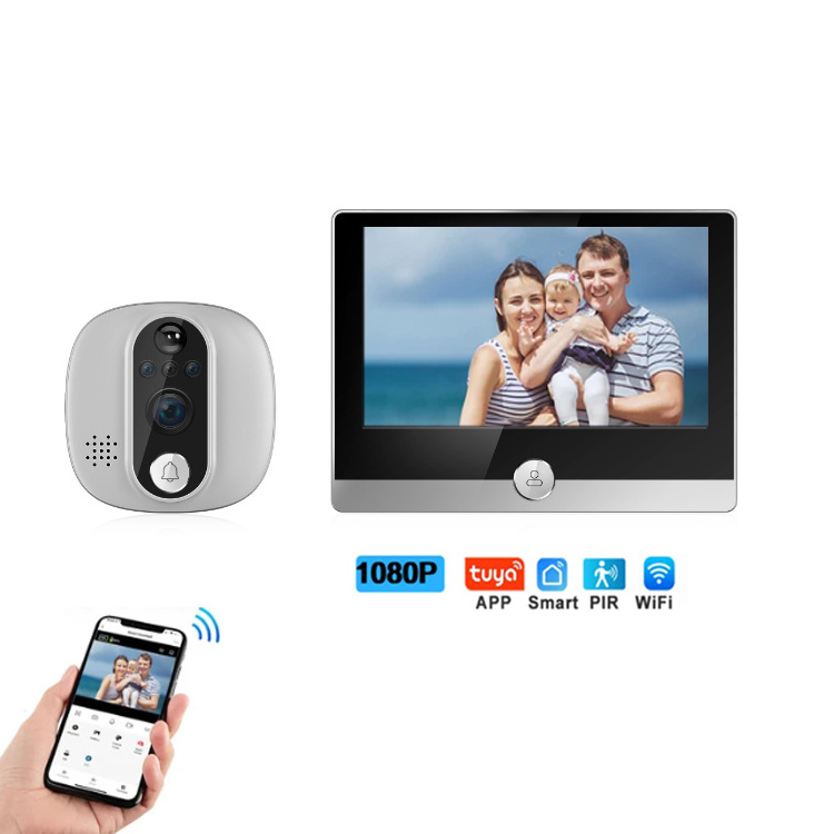 digital door viewer Wide angles 4.3 Inch Electronic visual doorbell wifi video peephole door viewer