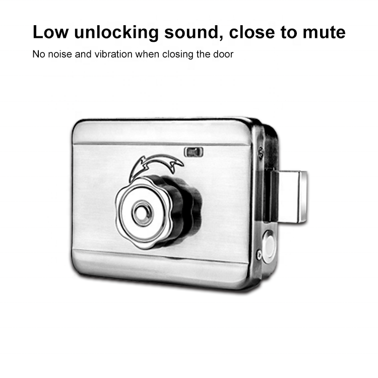 Lermom Electric rim lock 12v inside and outside security mechanical electronic waterproof magnetic lock door lock price