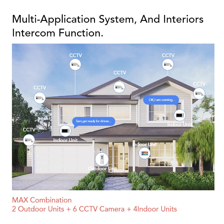 Video Door Intercom Entry System Kit WIFI Video Doorbell Phone for Home Villa Building Apartment Rainproof  Camera with monitor