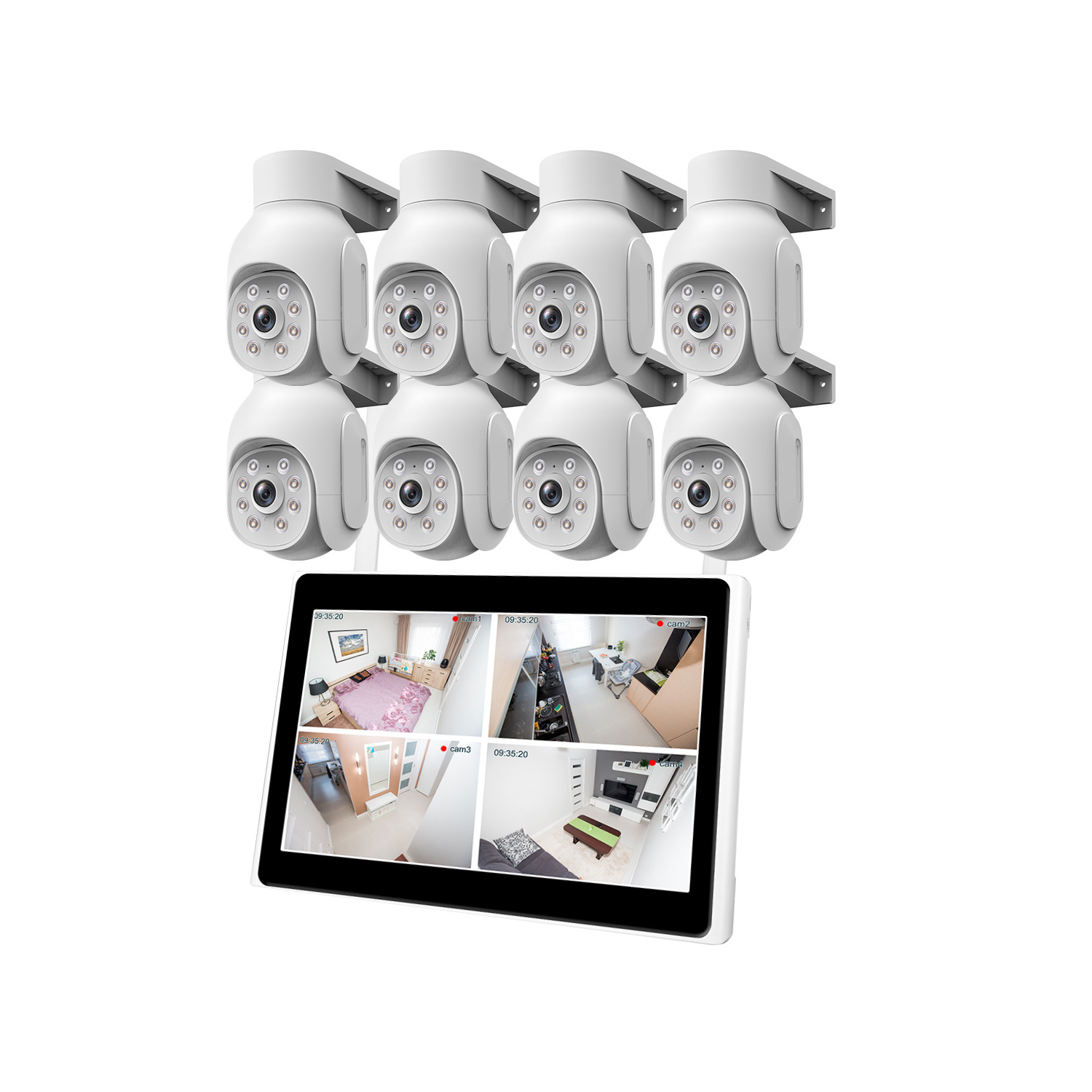 10inch outdoor home camera kit security system wireless security ptz wifi solar ip cctv camera kits