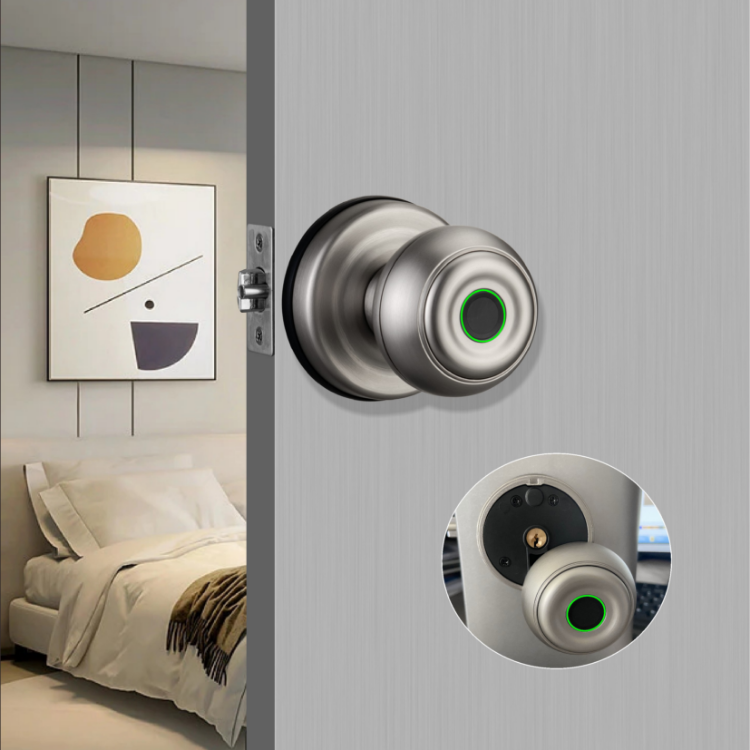 Smart knob lock fingerprint door knob with lock for bedroom bathroom keyless door knobs with lock