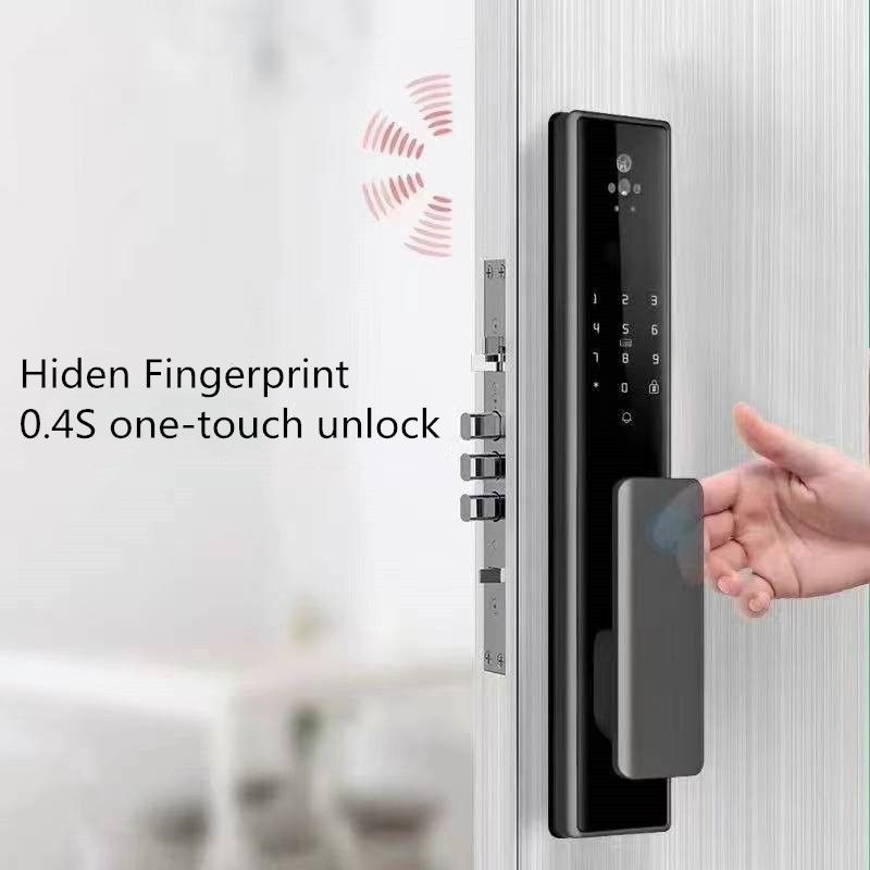 Fully Automatic Cerradura Inteligente Electronic 3D Face Recognition Fingerprint Smart Door Lock with camera