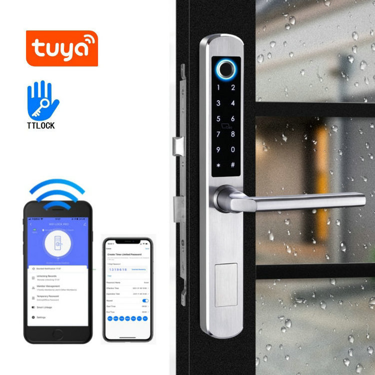 Safety Secure Hotel slim smart lock TTlock Tuya Intelligent Biometric Electronic Digital Fingerprint WiFi Door Lock