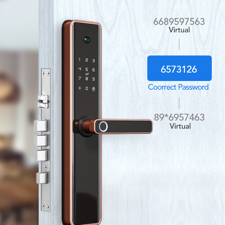 Gate Security Intelligent Combination Tuya Handle Digital Fingerprint Smart Door Locks With Camera