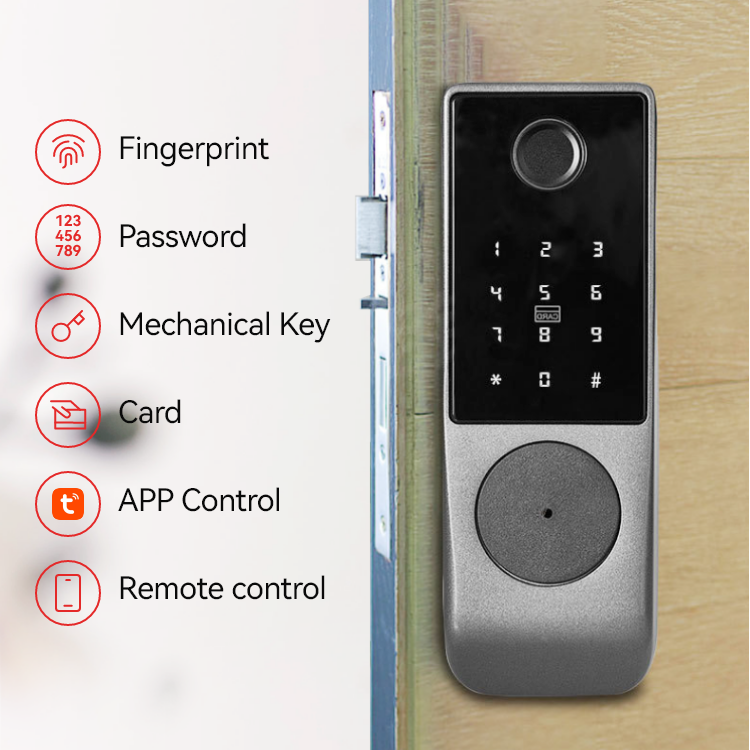 High Security Anti Theft Smart Door Lock Tuya Wifi Biometric Intelligent smart lock.