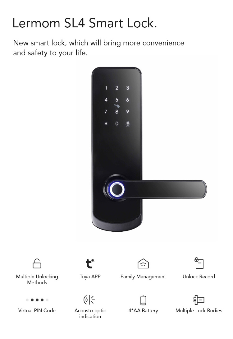 Smartlock TTlock Tuya serrure intelligente fechadura digital mortise WiFi keyless entry smart door lock