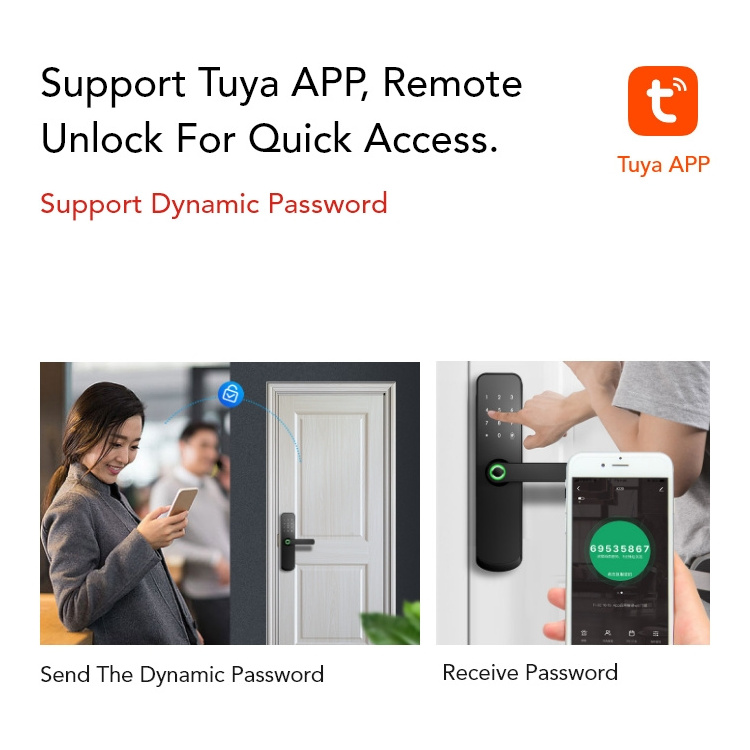 Factory Manufacturer Price Tuya  Wifi App Smart Lock  Electronic RFID Card NFC Password Fingerprint Door Lock