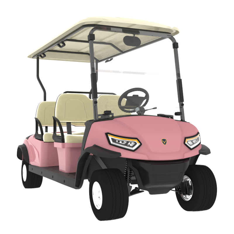 High quality 4 seat electric golf cart Hot Sale Lovely Pink