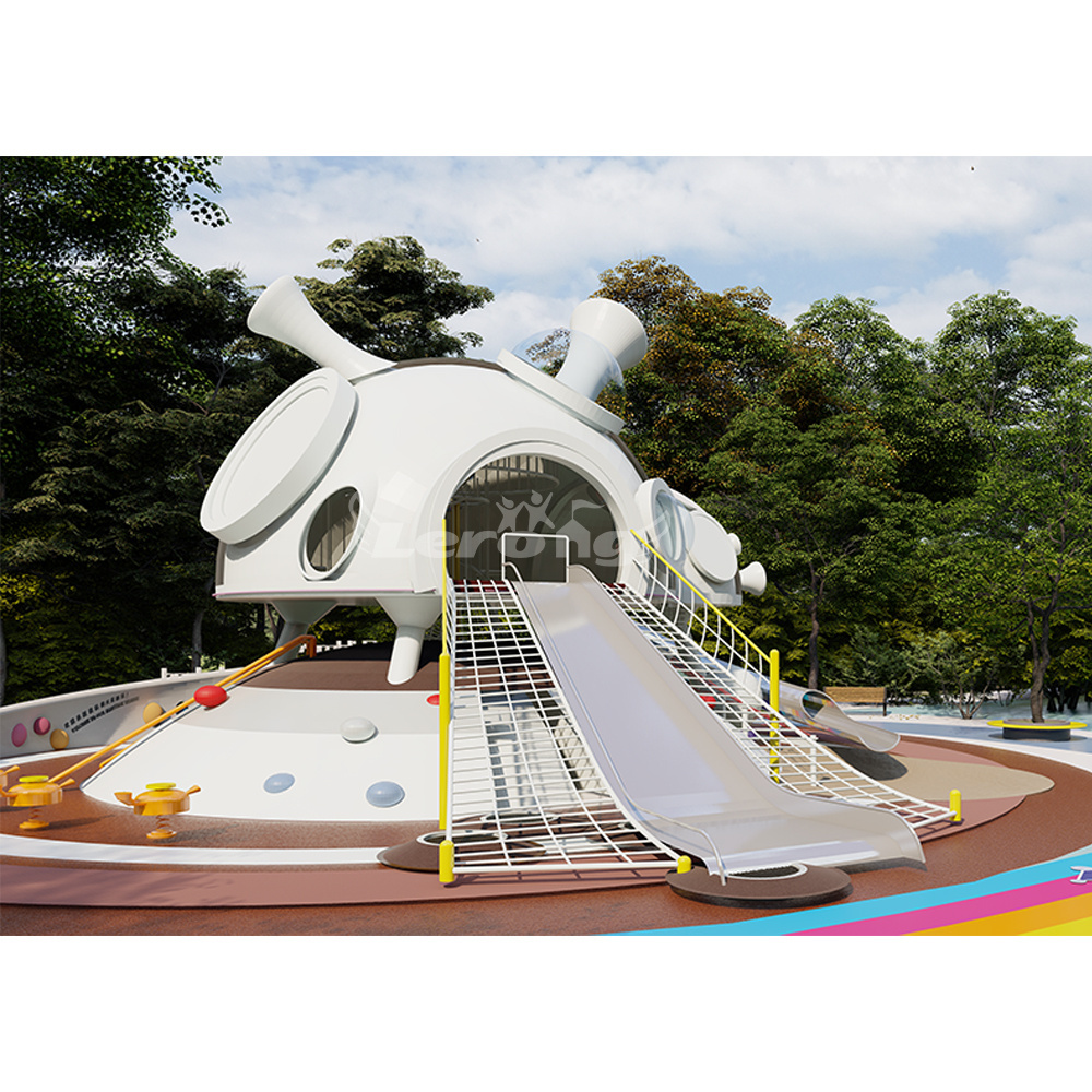 Popular Customized 304 Stainless Steel Playground Kids Spiral Tube Slide Children Stainless Steel Transparent Tube Slide