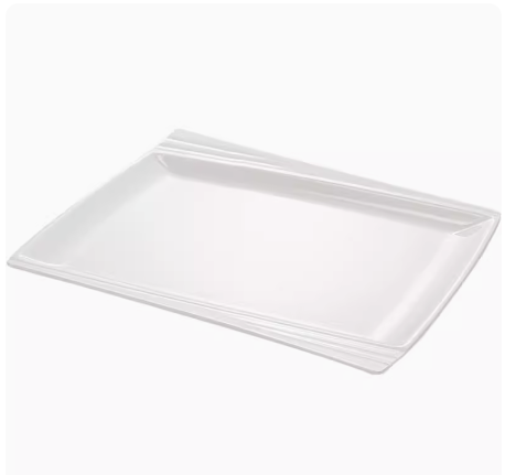 Rectangular Christmas Plastic Plates Long Serving Trays for Sushi, Pasta, Chips, Appetizer, Cake Wholesale Platter for Party