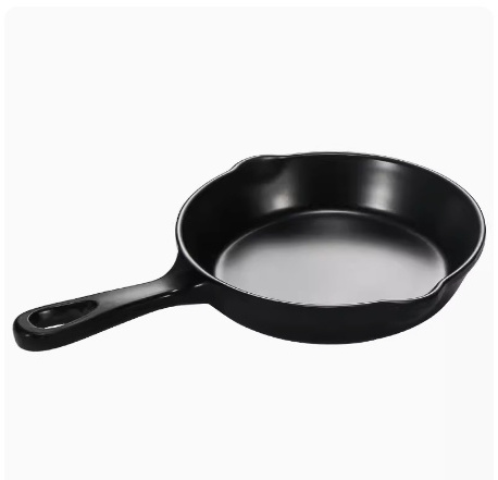 Restaurantware Melamine Frying Pan Plates Serving Dishes With Handle, Shatter-Resistant, For Entrees Or Desserts