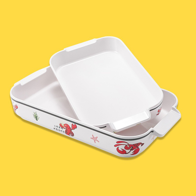 Restaurant Special Lobster Plates Grilled Fish Plate Plastic Melamine Serving Pan Big Plate