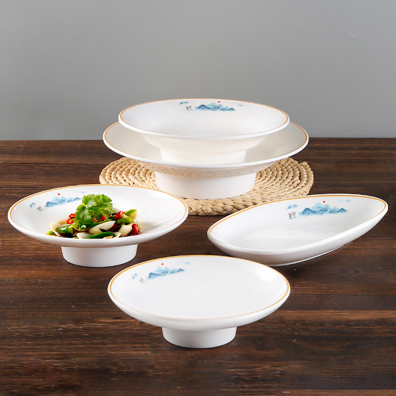 Wholesale Chinese Style Asian Restaurant Hotel Melamine Serving Plates Dessert Plate