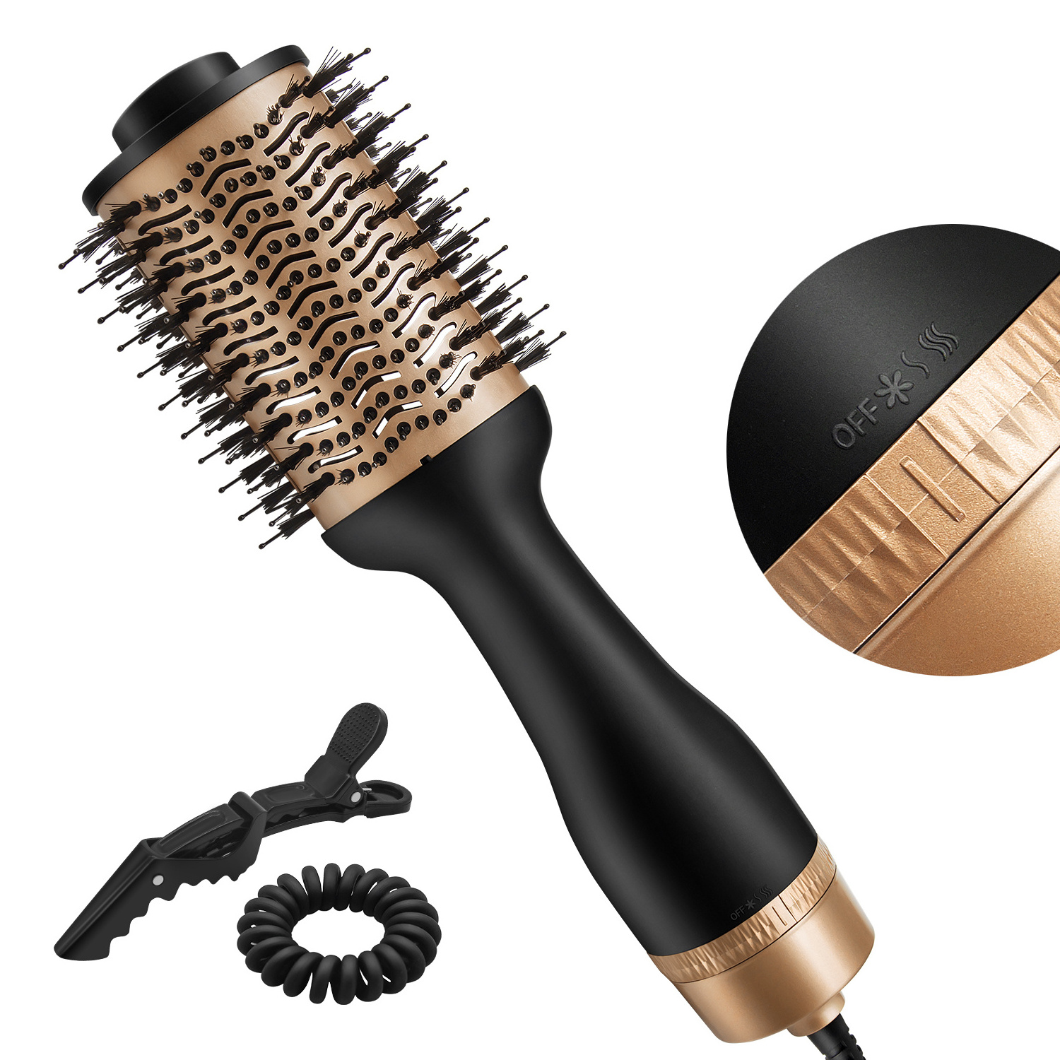 Professional Hair Brush Private Label Hot Air Pick Electric Comb One Step Hair Dryer Fast Hair Straightener Brush Hot Air Brush