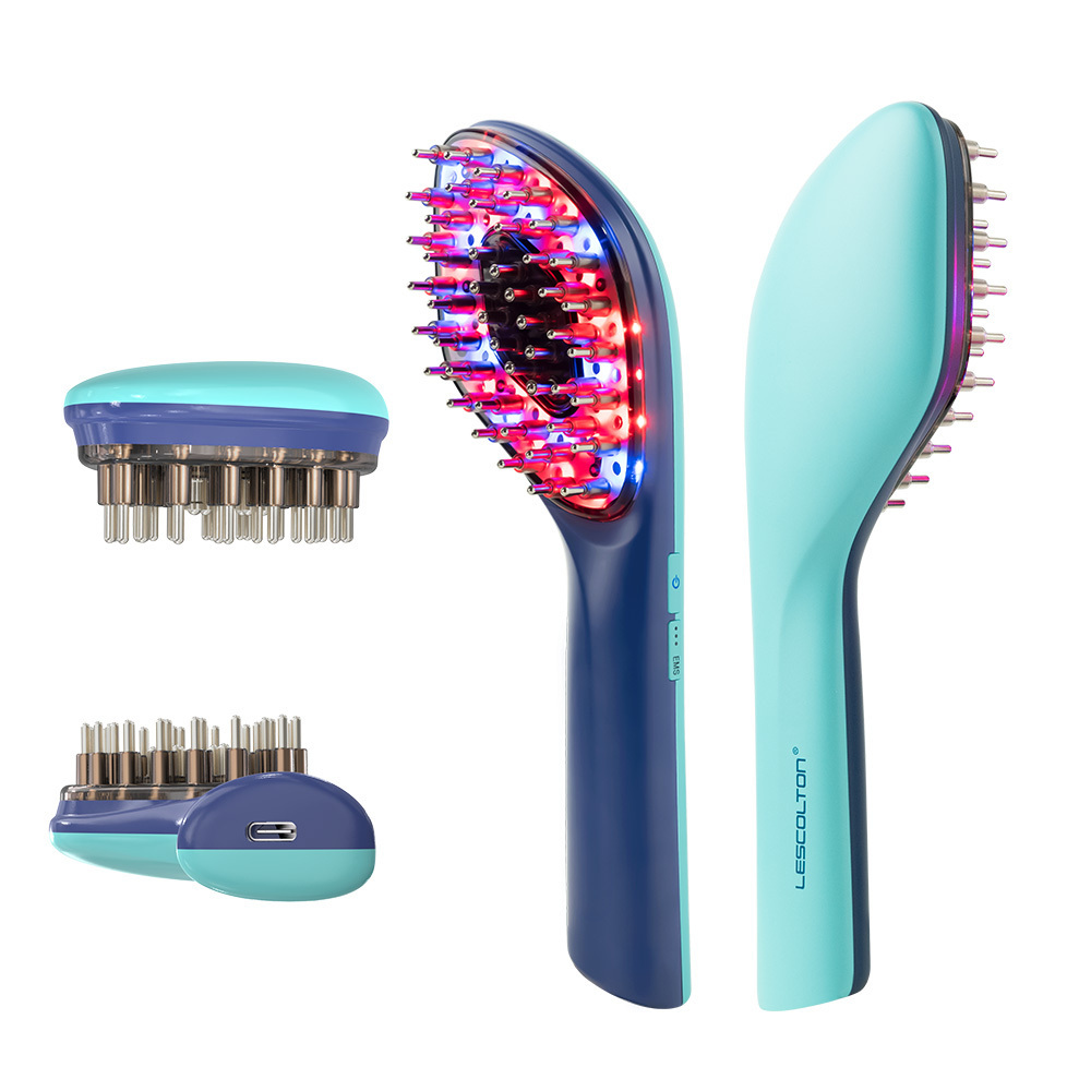 Lescolton Laser Comb Oil Bottle With Applicator Hair Shampoo Head Scalp Massager Scrubber Hair Growth Brush