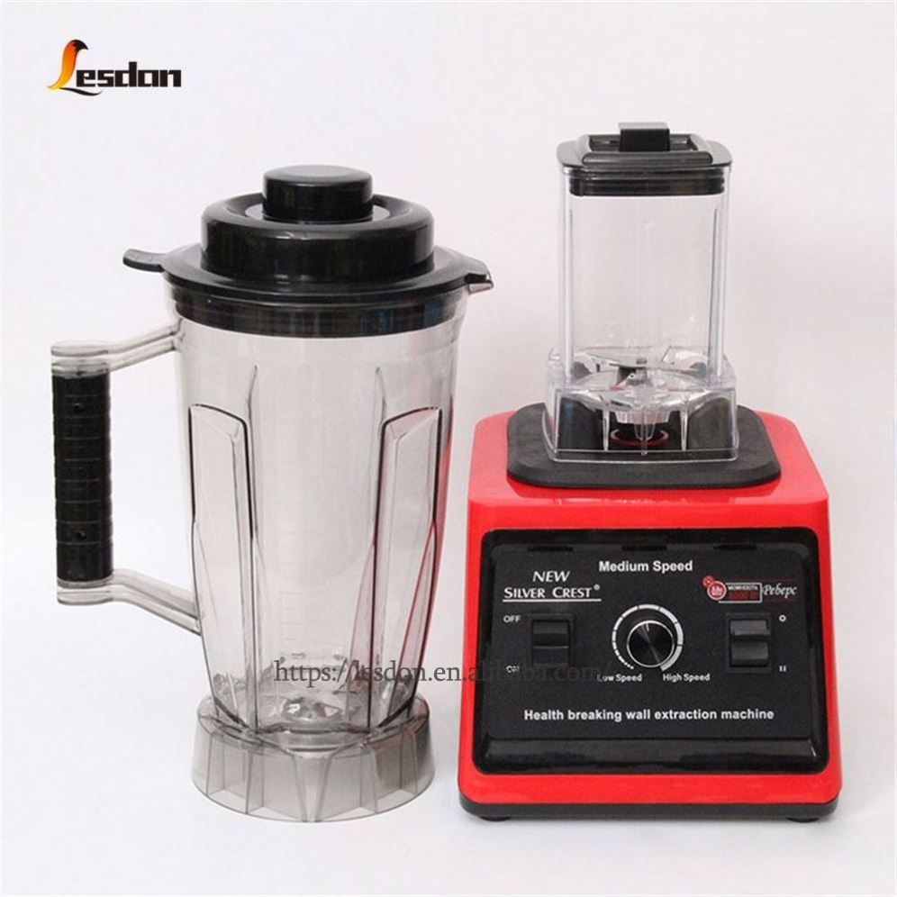 Multifunctional 2 in 1 8000w Professional Heavy Duty Commercial Mixer Smoothie Juicer Food Processor Silver Crest Blender