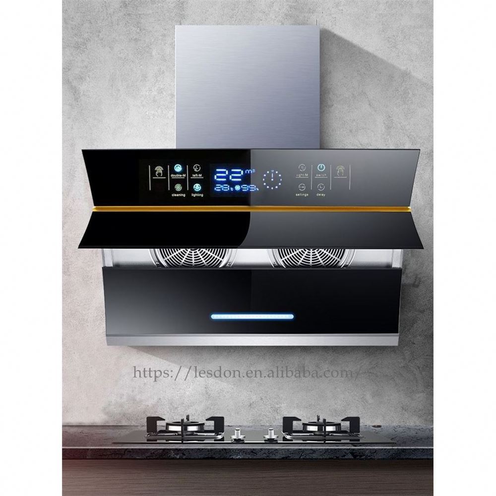 Super strong suction international version side range hood with CE certification and double motors kitchen chimney