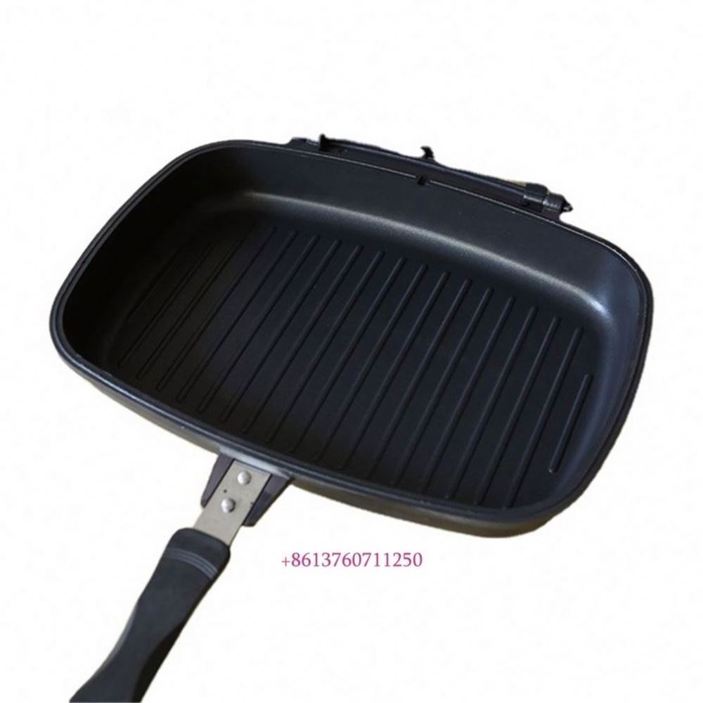 Die Cast Pan Aluminum Cookware 34, 35, 36cm Beef Steak Grill Pan Black Dessini Double Sided Flat Non Stick Frying Pan For Home