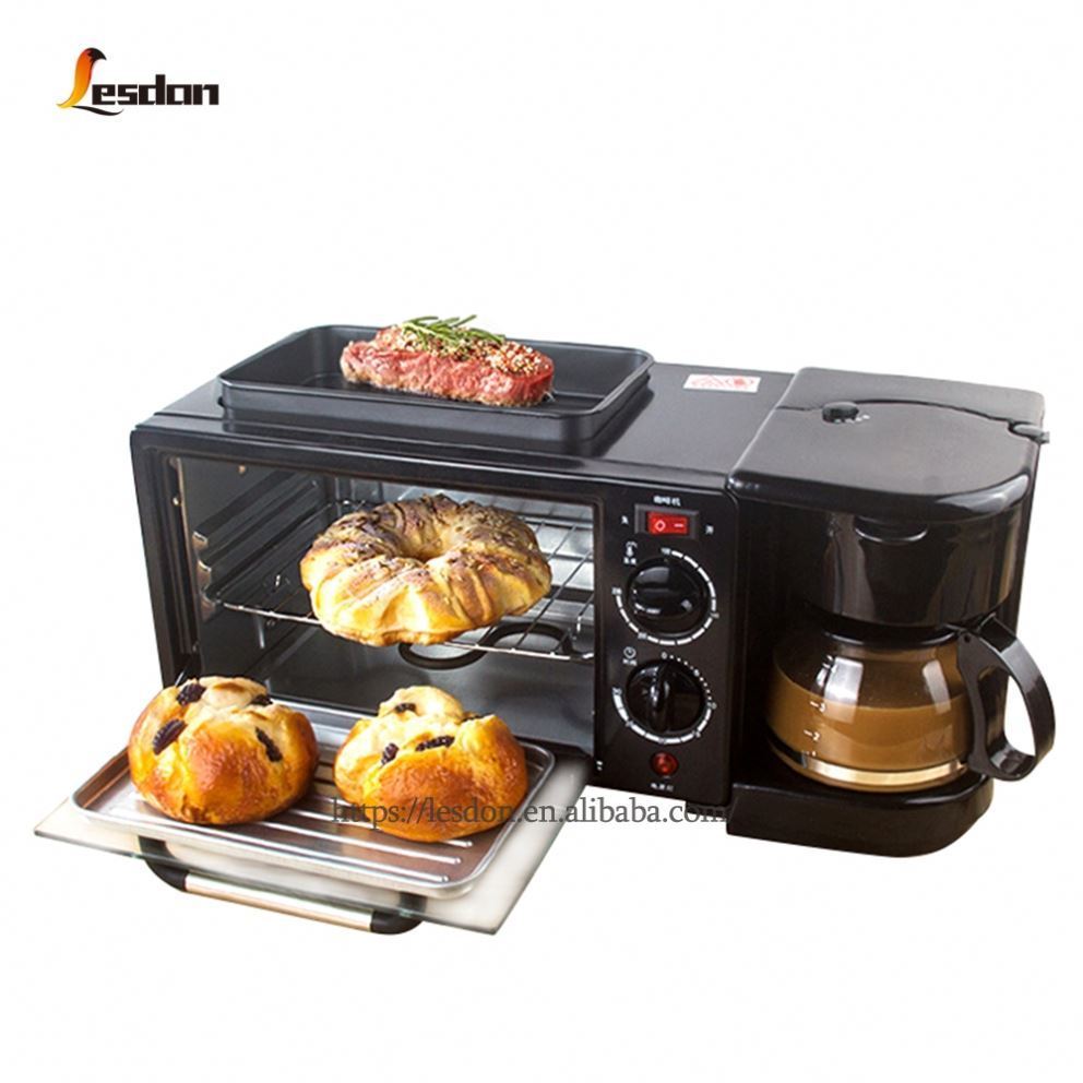 Factory Price With Toast, Oven Coffee Pot Frying Pan 3 In 1 Multi Function Breakfast Maker Machine/