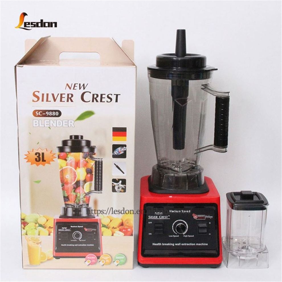 Multifunctional 2 in 1 8000w Professional Heavy Duty Commercial Mixer Smoothie Juicer Food Processor Silver Crest Blender