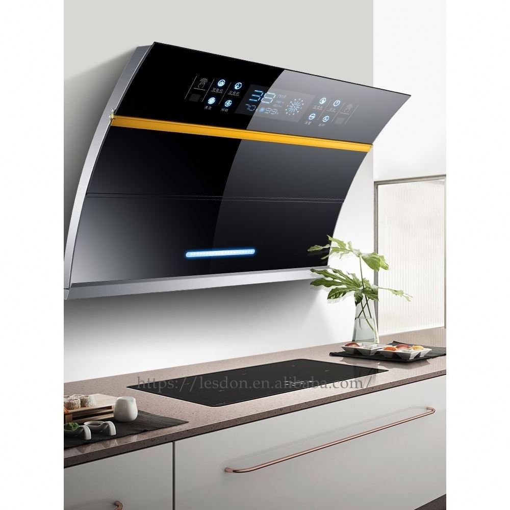 Super strong suction international version side range hood with CE certification and double motors kitchen chimney