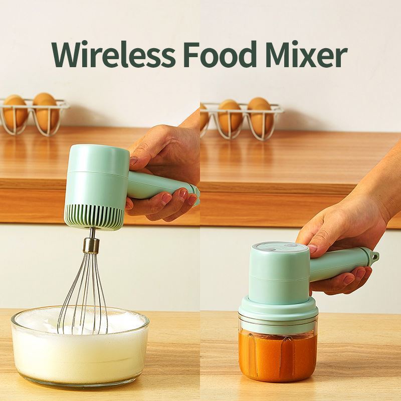 Multifunction 3 In 1 Portable Electric Food Processor Hand Food Meat Mixer High Power Multifunction Egg Beater Food Blender