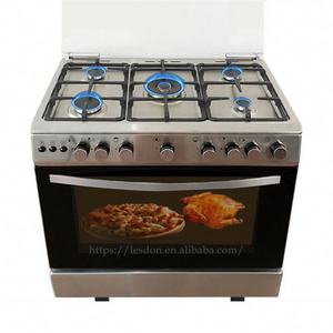 5 Burners rotisserie chicken gas stove with grill and oven