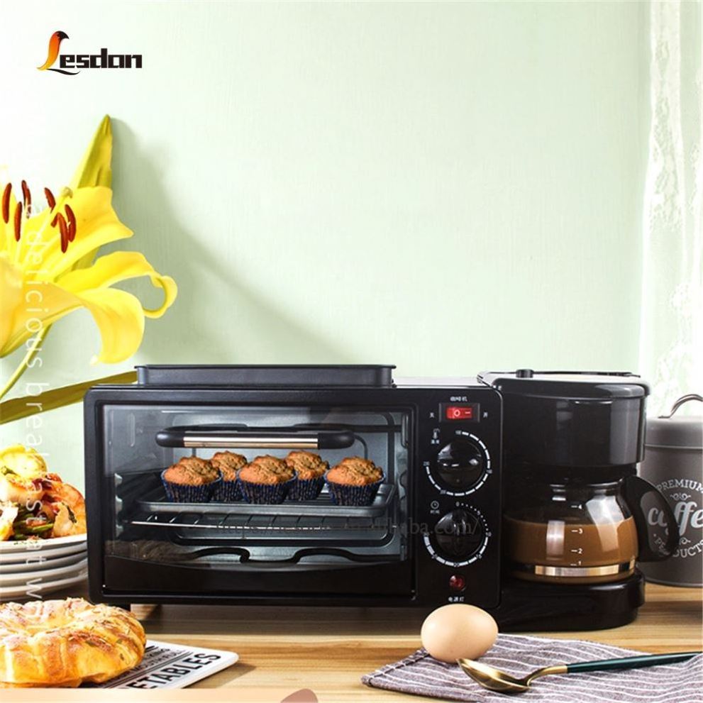 Factory Price With Toast, Oven Coffee Pot Frying Pan 3 In 1 Multi Function Breakfast Maker Machine/