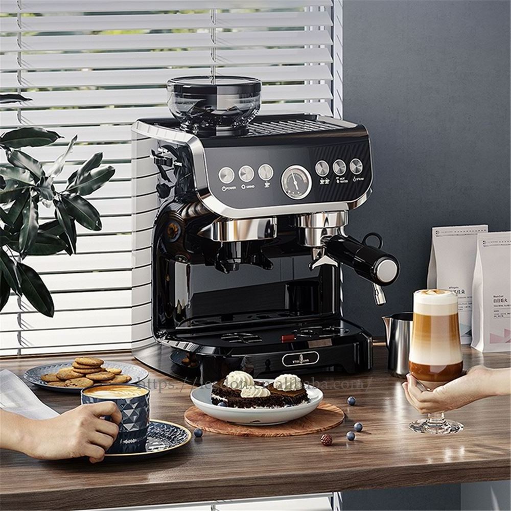 2023 Best Selling Full-automatic, Coffee Machine With Grinder Filter Coffee Maker With Pressure Gauge/