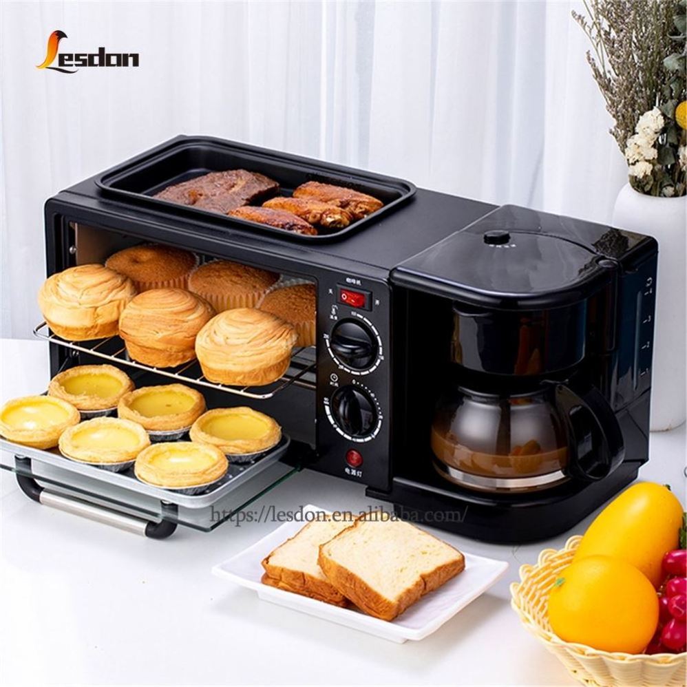 Factory Price With Toast, Oven Coffee Pot Frying Pan 3 In 1 Multi Function Breakfast Maker Machine/