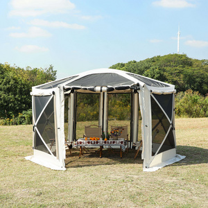 Portable double layer mesh wall oxford hexagon tent 3*3 screen house room outdoor camping tent