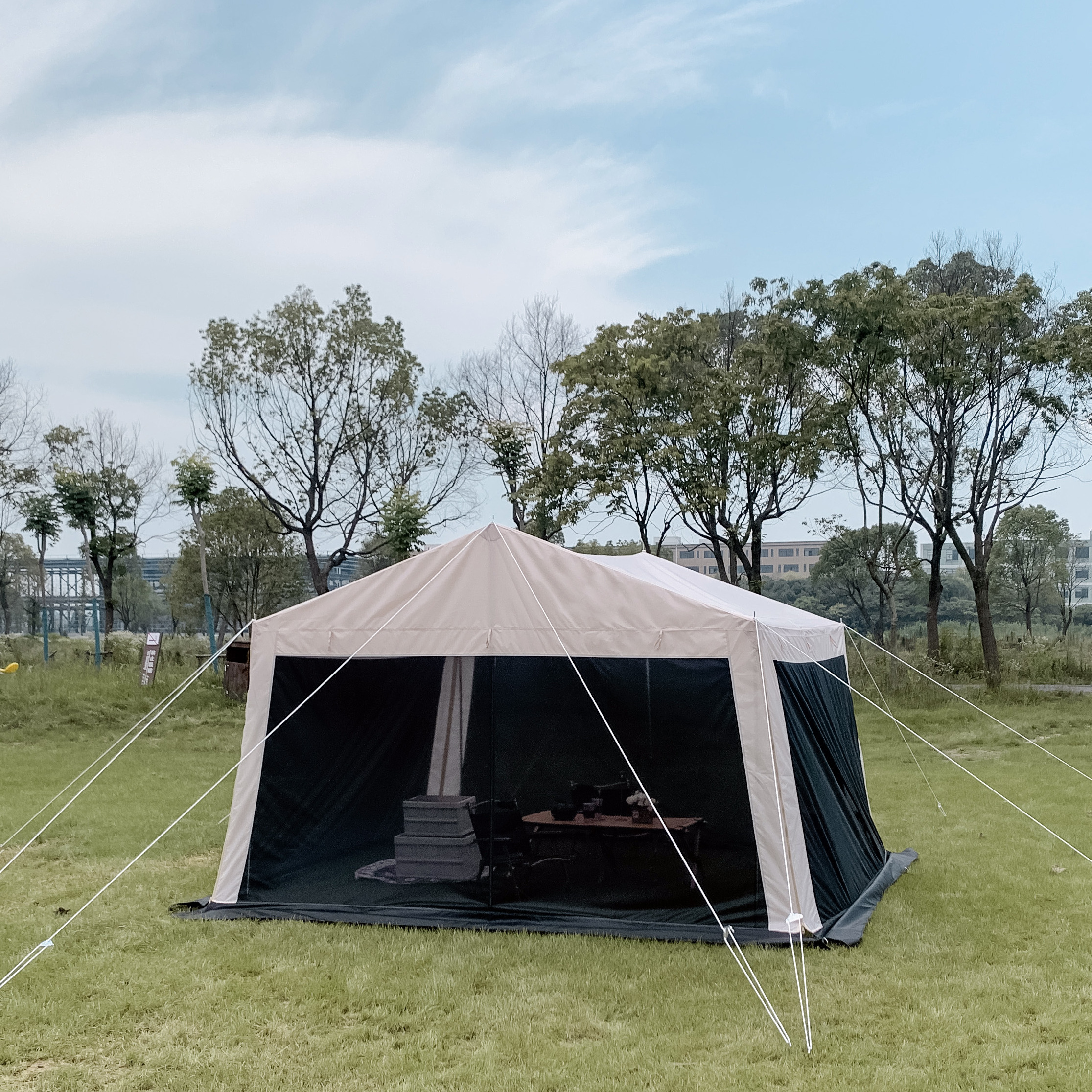 Luxury 210D Oxford screen mesh mosquito repellent tent 6 man tent waterproof tent camping outdoor