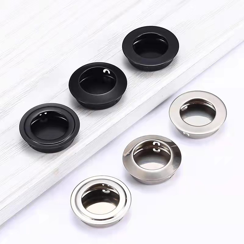 Circular concealed stainless steel cabinet handle furniture wall cabinet door handle