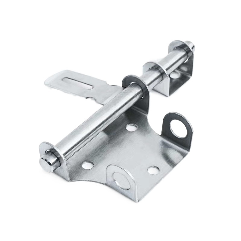 Self produced and sold stainless steel U-shaped anti-theft lock, stainless steel left and right latch, old-fashioned wooden door