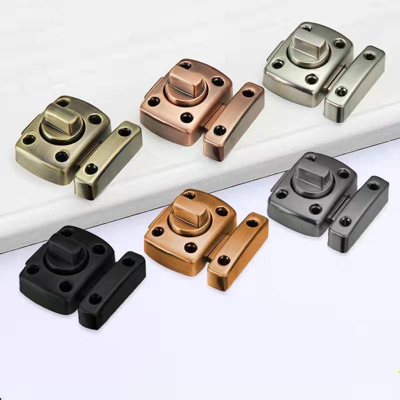 Manufacturer's direct selling zinc alloy square knob bolt surface mounted left and right universal door and window bolt