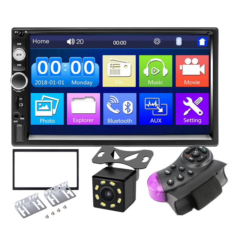 7010b car music player with camera touch screen 2 din radio 7 inch car video