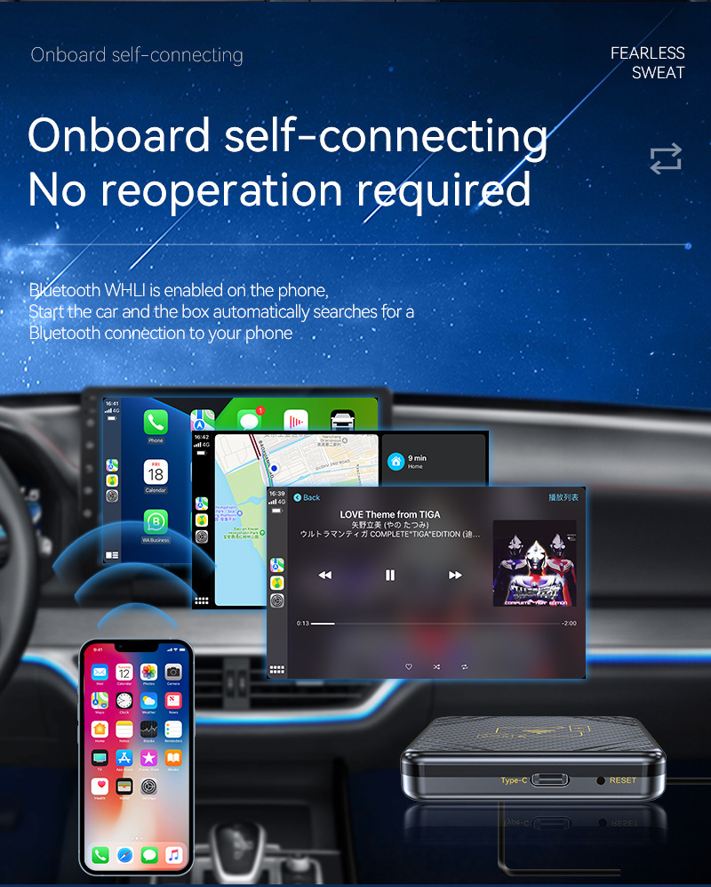 2024 CarPlay Ai Box plug Wireless CarPlay Android Auto For Netflix YouTube GPS