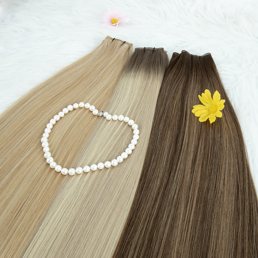 2023 Hot Sale New Weft Hair Hand Tied Weft Cuticle Aligned Seamless Genius weft extension