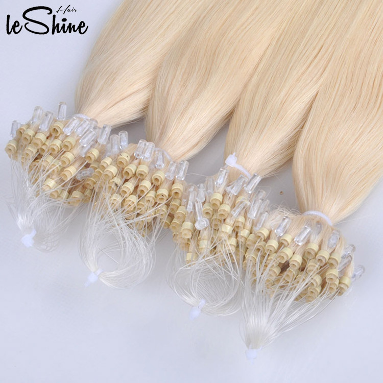 Stable Quality micro rings loop hair extensions Healthy microlink human hair extensions