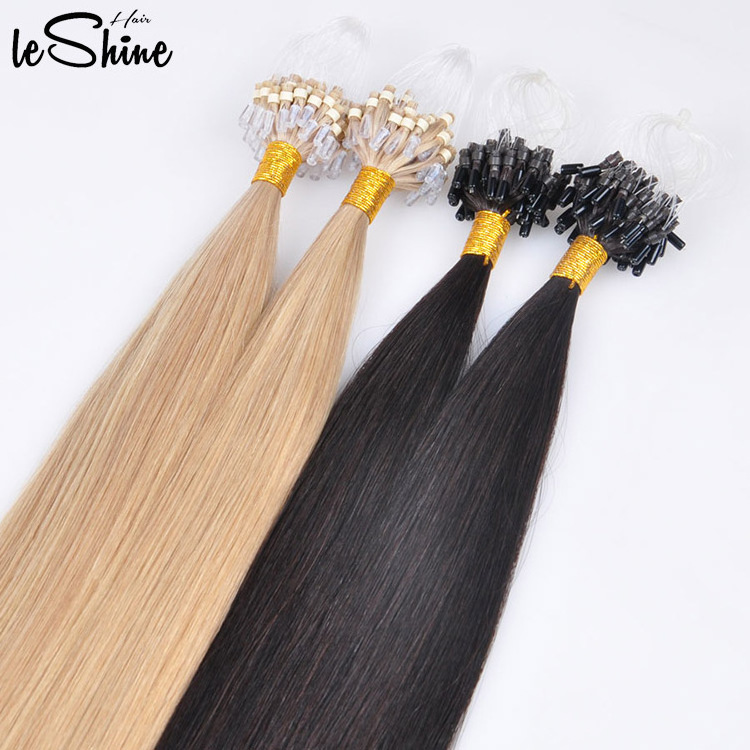 Stable Quality micro rings loop hair extensions Healthy microlink human hair extensions