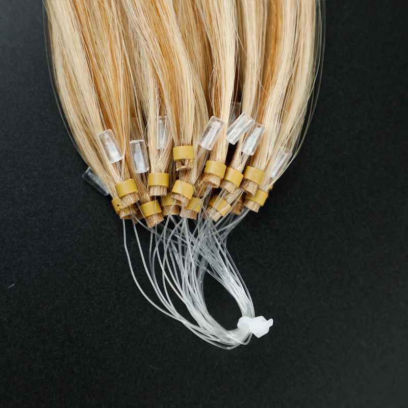 Stable Quality micro rings loop hair extensions Healthy microlink human hair extensions