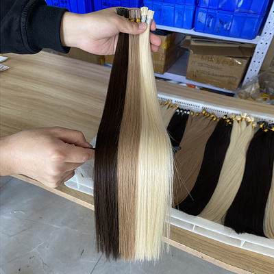 Whole Sale Thick End Keratin Pre Bonded u-Tip i-Tip v Nail Hair Extensions Remy Russian i Tip Hair Extension Human