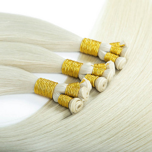 LeShine Russian Thin Invisible Genius Weft Hair Extensions Double Drawn Human Hair hand tied weft