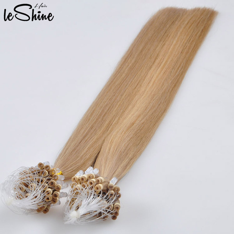 Leshine Micro Ring Human Hair Micro Beads Weft Hair Extensions Remy Micro Loop Links Hair Extensions