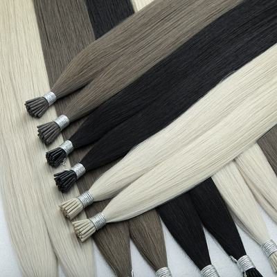 Wholesale Top Quality Unprocessed I-tip Hair Pre-bonded Human Keratin Russian I Tip Hair Extensions