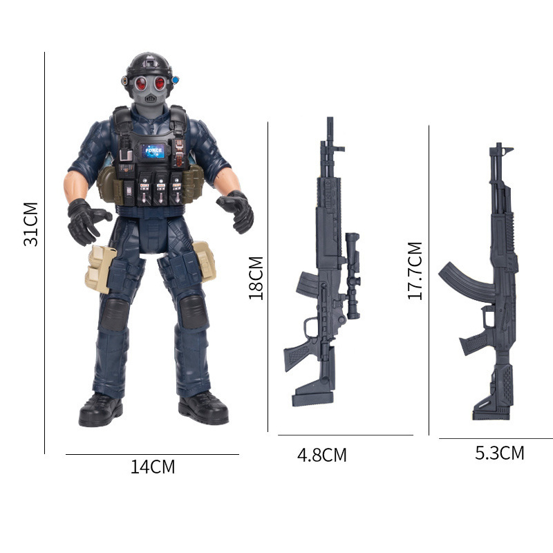 Mini Swat Police Action Figure Toys Military Soldier Figures Set WW2 Weapons Pack Accessories Kits Kids Toys Boys Play Set