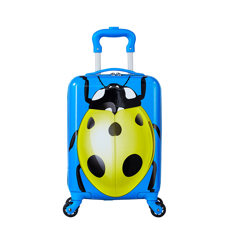 Custom best cheap print cute girl children's carry on suitcases trolley bags for kids