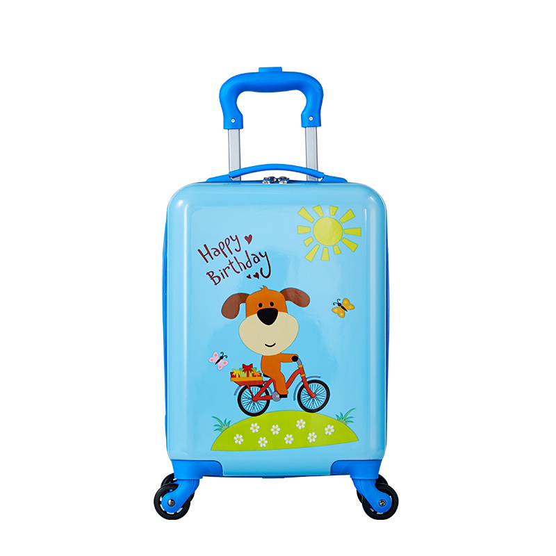 Custom best cheap print cute girl children's carry on suitcases trolley bags for kids